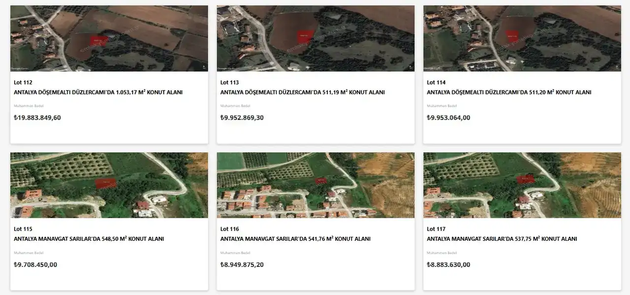 Antalya’da 30 TOKİ Arsası Satılıyor 5